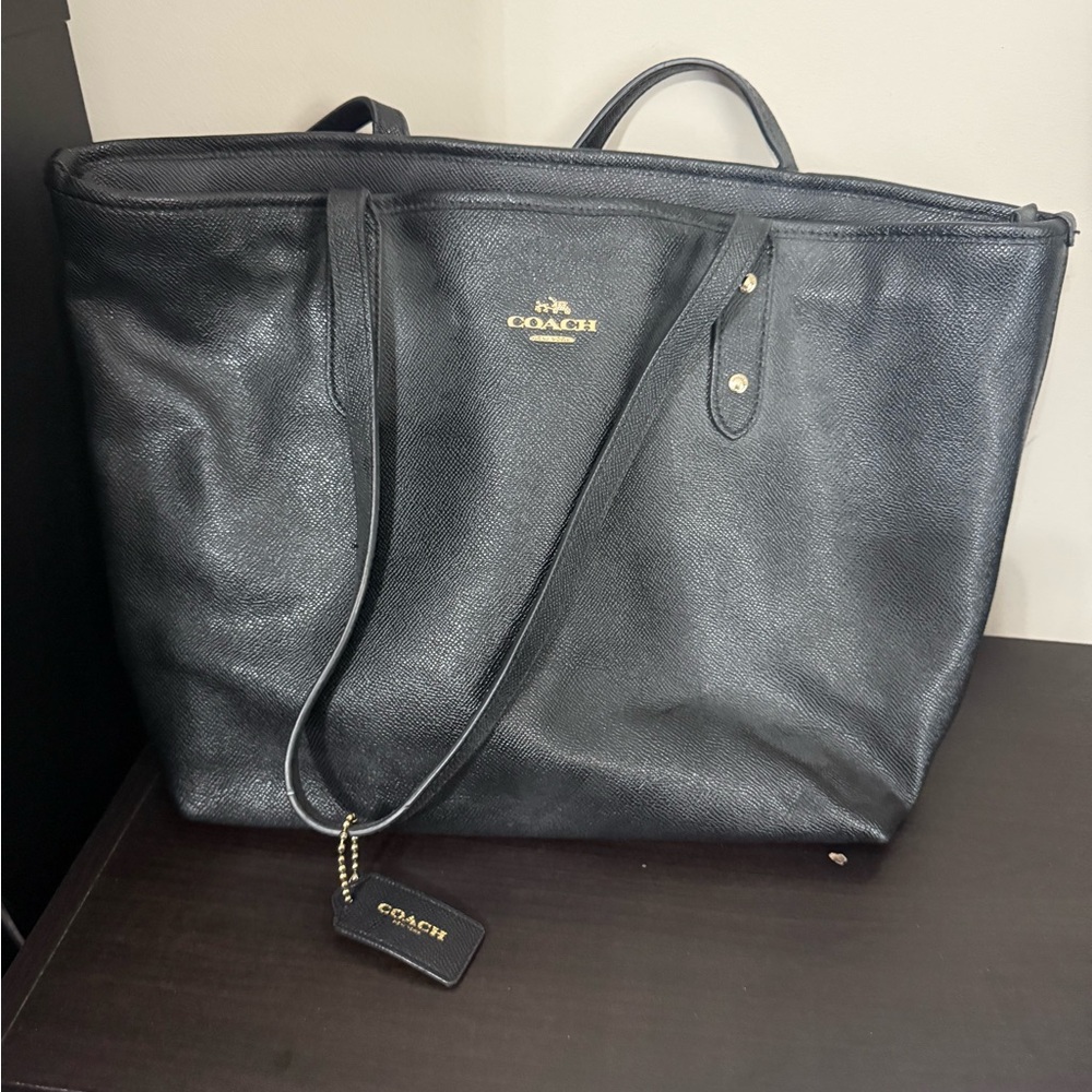 Used Black COACH tote bag